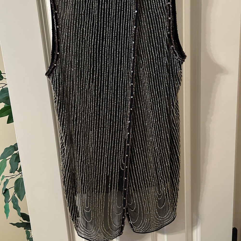 Parker Black and Gold Beaded Top